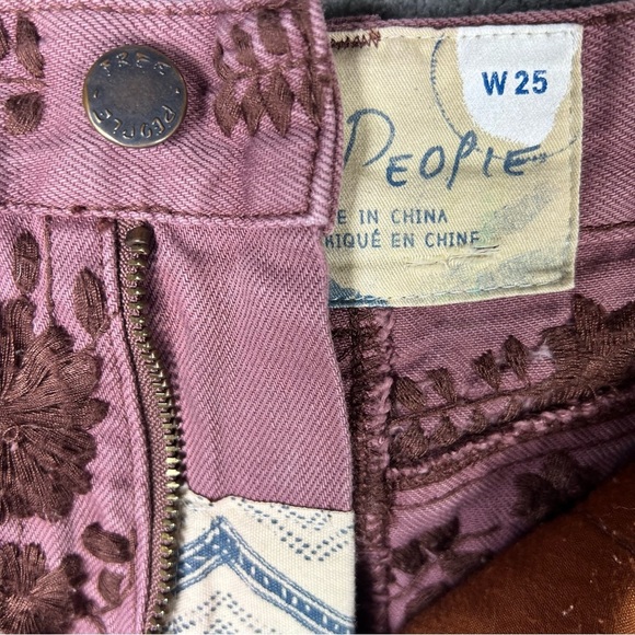 Free People Shorts Womens 25 Etienne Field High Waist Boho Embroidered Festival - Picture 2 of 13